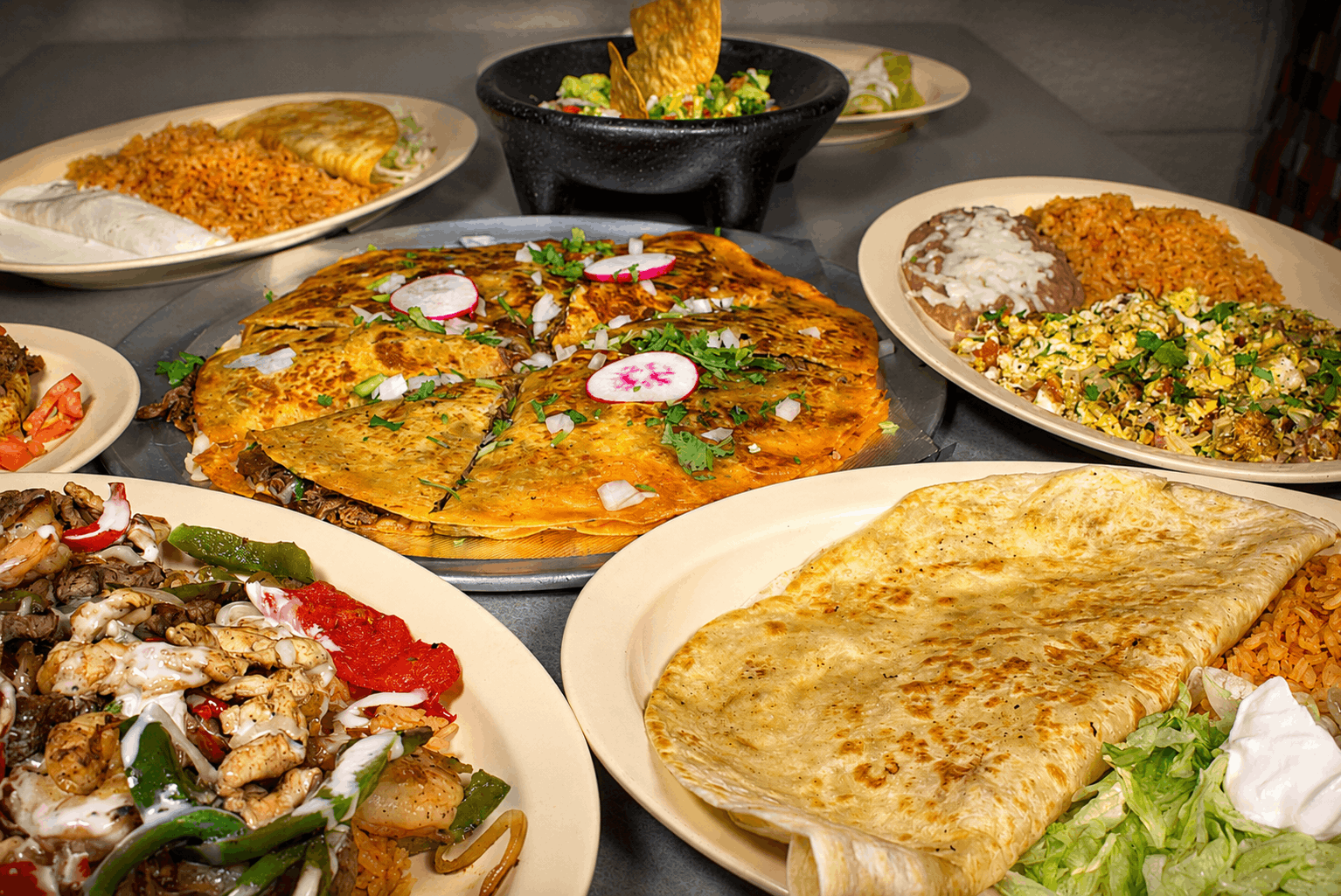Vibrant Mexican feast on a table